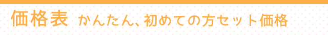 価格表 かんたん、初めての方セット価格